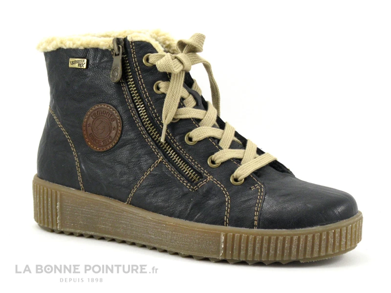 Remonte R7980-01 Noir Marron Beige - Basket Montante Femme 1 Remonte R7980-01 Noir Marron Beige - Basket Montante Femme