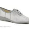 Soca 0694 Argent - Chaussure Compensee Femme Toile Argentee