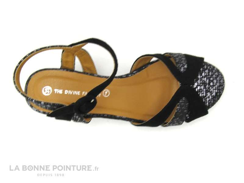 The Divine Factory QL4349 Noir Argent - Sandale Compensee 3 The Divine Factory QL4349 Noir Argent - Sandale Compensee â Image 3