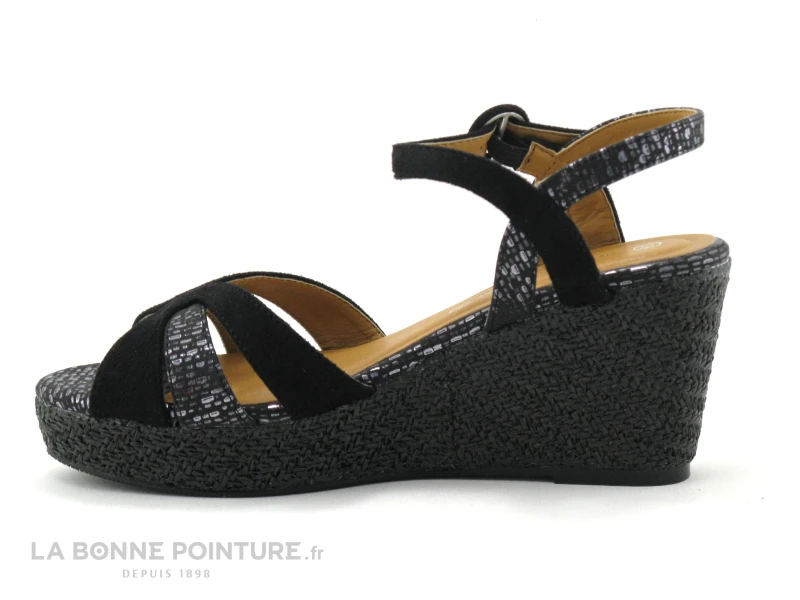 The Divine Factory QL4349 Noir Argent - Sandale Compensee 2 The Divine Factory QL4349 Noir Argent - Sandale Compensee â Image 2