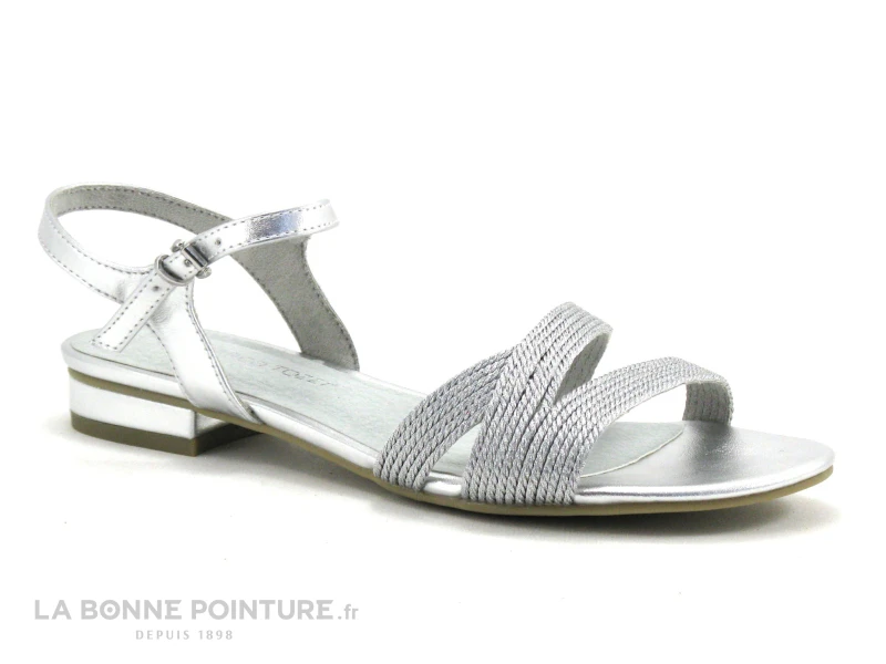 Marco Tozzi-28-185-28 Silver - Sandale Plate Femme Argent 1 Marco Tozzi-28-185-28 Silver - Sandale Plate Femme Argent
