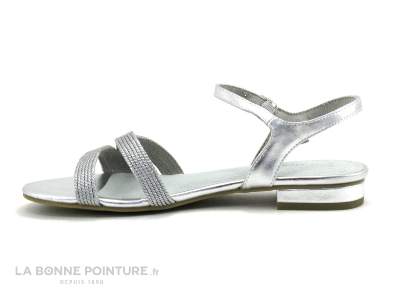 Marco Tozzi-28-185-28 Silver - Sandale Plate Femme Argent 3 Marco Tozzi-28-185-28 Silver - Sandale Plate Femme Argent – Image 3