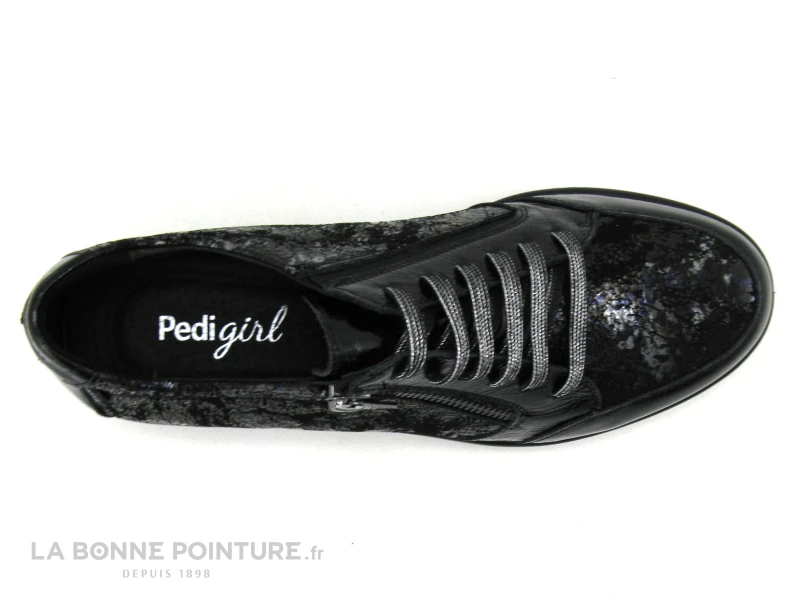 Pedi Girl ALET AMO - Noir Verni - Bleu Metal - Chaussure Femme Avec Zip 6 Pedi Girl ALET AMO - Noir Verni - Bleu Metal - Chaussure Femme Avec Zip â Image 6