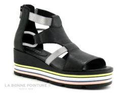 Martina Buraro 828004 Nero - Argento - Semelle Multicolore - Nu-pieds -Optimal Chaussures Magasin cd24607c73b9e66c561f35ea11d5d5ef img 0696.jpg 129553