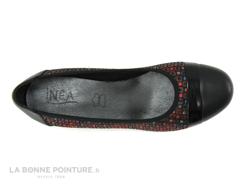 Inéa RIO Noir Multi Rouge - Escarpin Souple Petit Talon 6 Inéa RIO Noir Multi Rouge - Escarpin Souple Petit Talon – Image 6