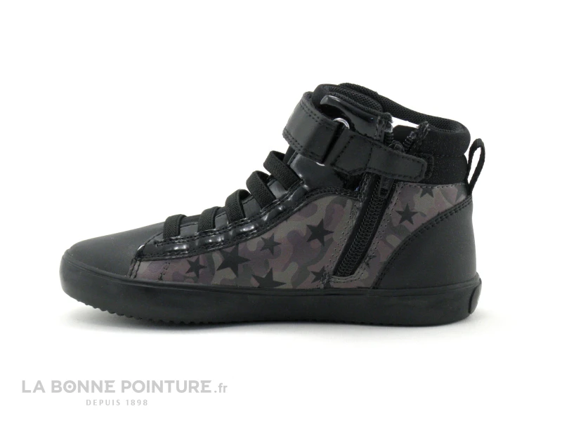Geox J164NA GISLI Noir Argent - Etoiles - Basket Montante Fille 3 Geox J164NA GISLI Noir Argent - Etoiles - Basket Montante Fille â Image 3