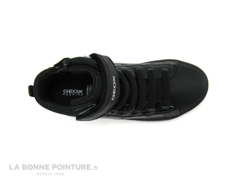 Geox J164NA GISLI Noir Argent - Etoiles - Basket Montante Fille 6 Geox J164NA GISLI Noir Argent - Etoiles - Basket Montante Fille â Image 6