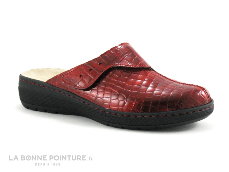 Semelflex Sabot Venise 2 Rouge Verni Croco 1 Semelflex Sabot Venise 2 Rouge Verni Croco