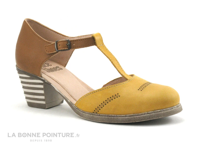 Alce Shoes 9840 - Jaune Marron - Escarpin Bride Salome 1 Alce Shoes 9840 - Jaune Marron - Escarpin Bride Salome