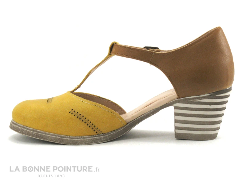 Alce Shoes 9840 - Jaune Marron - Escarpin Bride Salome 3 Alce Shoes 9840 - Jaune Marron - Escarpin Bride Salome – Image 3