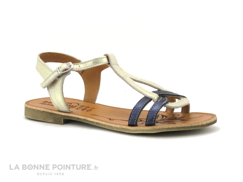 Bellamy TILOU Or Marine - Sandale Cuir Fille 1 Bellamy TILOU Or Marine - Sandale Cuir Fille