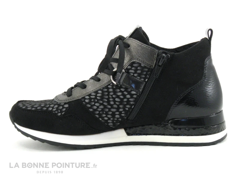 Remonte R2543-42 - Noir - Gris Metal - Pois - Chaussure Montante Femme 3 Remonte R2543-42 - Noir - Gris Metal - Pois - Chaussure Montante Femme – Image 3