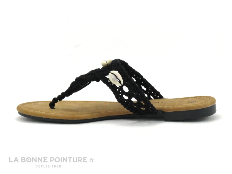 The Divine Factory TX3962 Noir Macrame - Coquillage - Tong Femme 3 The Divine Factory TX3962 Noir Macrame - Coquillage - Tong Femme – Image 3