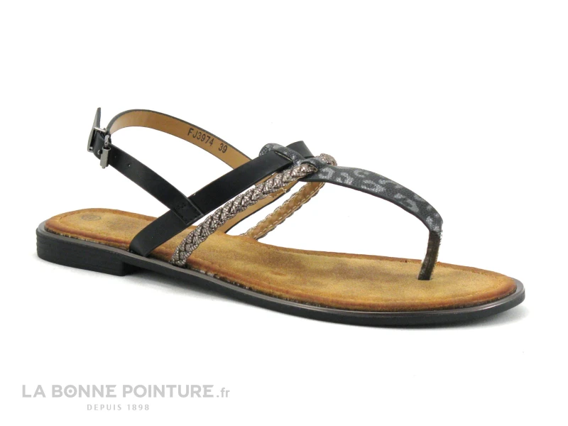 The Divine Factory FJ3974 Noir - Tresse Argent - Tong Fermee 1 The Divine Factory FJ3974 Noir - Tresse Argent - Tong Fermee