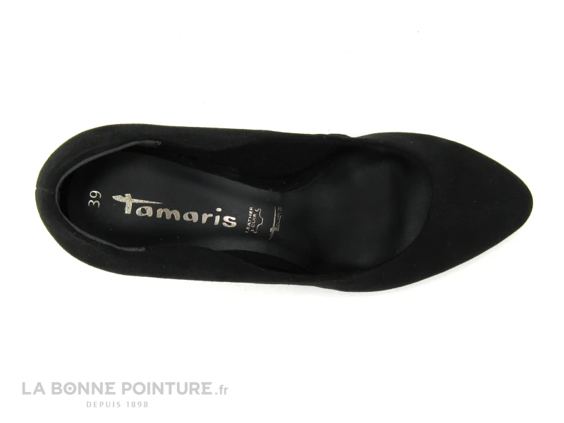 Tamaris 1-22405-27 Black - Escarpin Velours Noir - Talon Haut 6 Tamaris 1-22405-27 Black - Escarpin Velours Noir - Talon Haut â Image 6