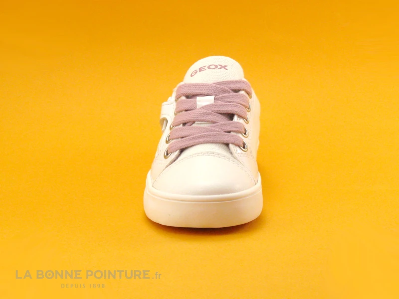 Geox SP GISLI J024NB Blanc Rose Love - Basket Fille 2 Geox SP GISLI J024NB Blanc Rose Love - Basket Fille â Image 2