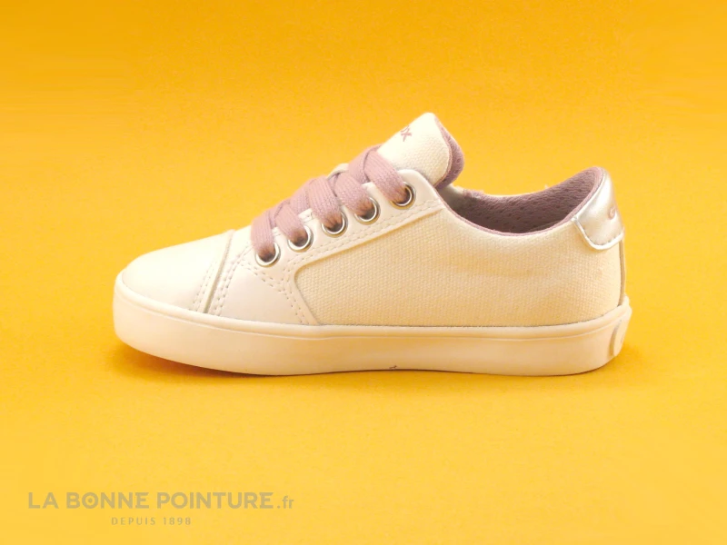Geox SP GISLI J024NB Blanc Rose Love - Basket Fille 3 Geox SP GISLI J024NB Blanc Rose Love - Basket Fille â Image 3