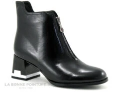 Metamorf Ose MACAREL Noir Verni - Boots Femme -Talon Noir Et Blanc
