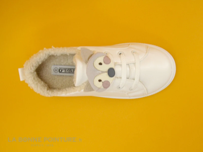 DT New York B337830 White - Lacet Elastique Animal - Sneakers Fille 4 DT New York B337830 White - Lacet Elastique Animal - Sneakers Fille – Image 4