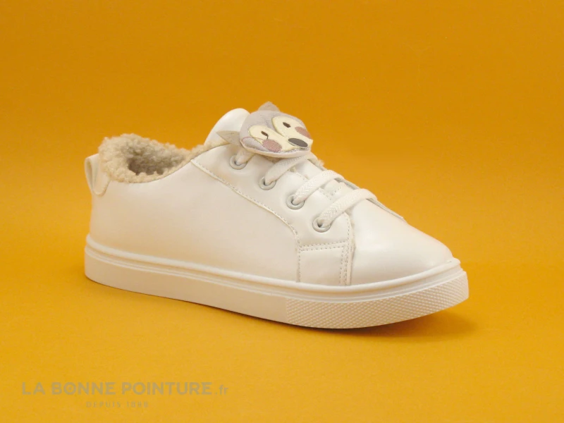 DT New York B337830 White - Lacet Elastique Animal - Sneakers Fille 3 DT New York B337830 White - Lacet Elastique Animal - Sneakers Fille – Image 3