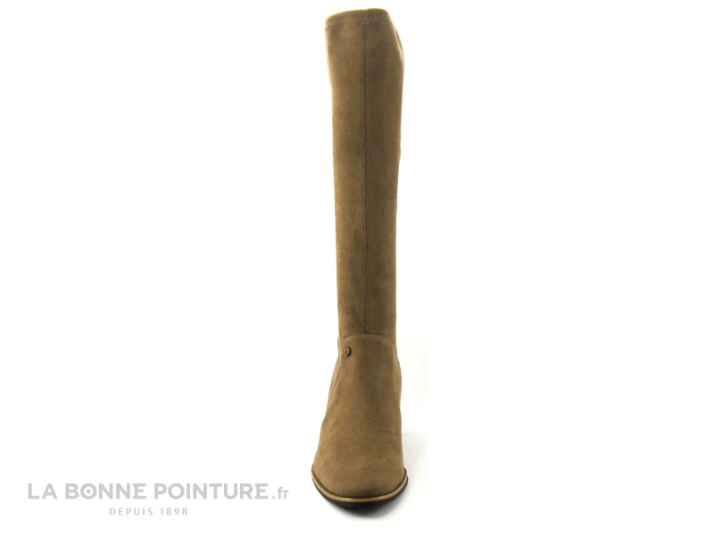 Fugitive GIGUE Velours Taupe - Botte Stretch Femme Talon Haut 2 Fugitive GIGUE Velours Taupe - Botte Stretch Femme Talon Haut â Image 2