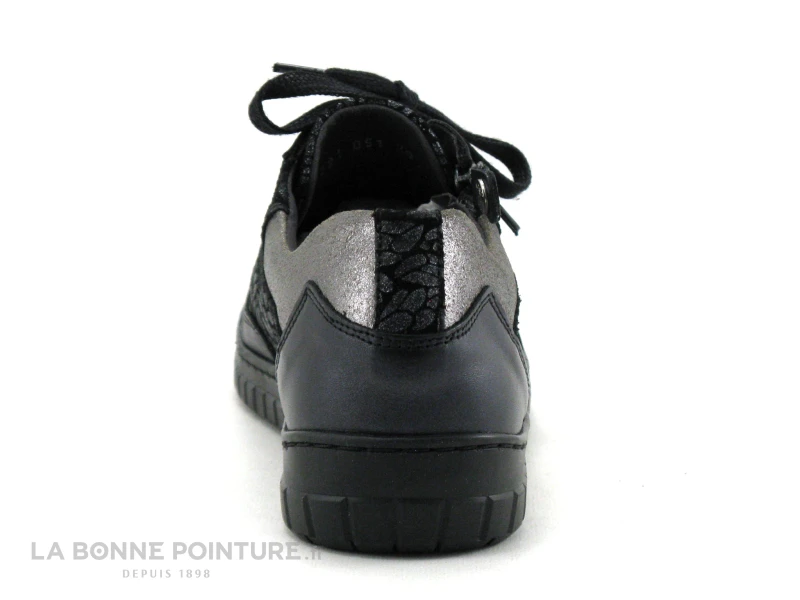 Morans KARTE Noir Argent - Basket Basse Femme En Cuir Avec Zip 4 Morans KARTE Noir Argent - Basket Basse Femme En Cuir Avec Zip – Image 4