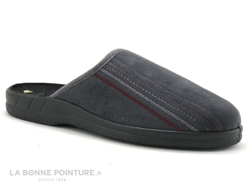 Lollans - Pantoufle Homme Velours Gris - 002B-052 - Mule 1 Lollans - Pantoufle Homme Velours Gris - 002B-052 - Mule