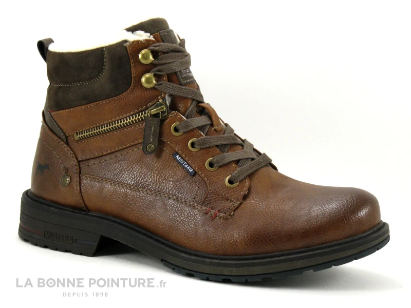 Mustang 4157-603-307 Cognac - Bottillon Homme Interieur Fourrure 1 Mustang 4157-603-307 Cognac - Bottillon Homme Interieur Fourrure