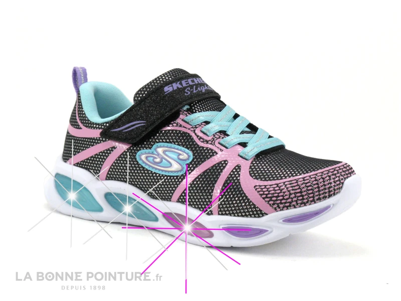 Skechers 302042L Shimmer Beams Sporty Glow - Basket Led Fille 1 Skechers 302042L Shimmer Beams Sporty Glow - Basket Led Fille