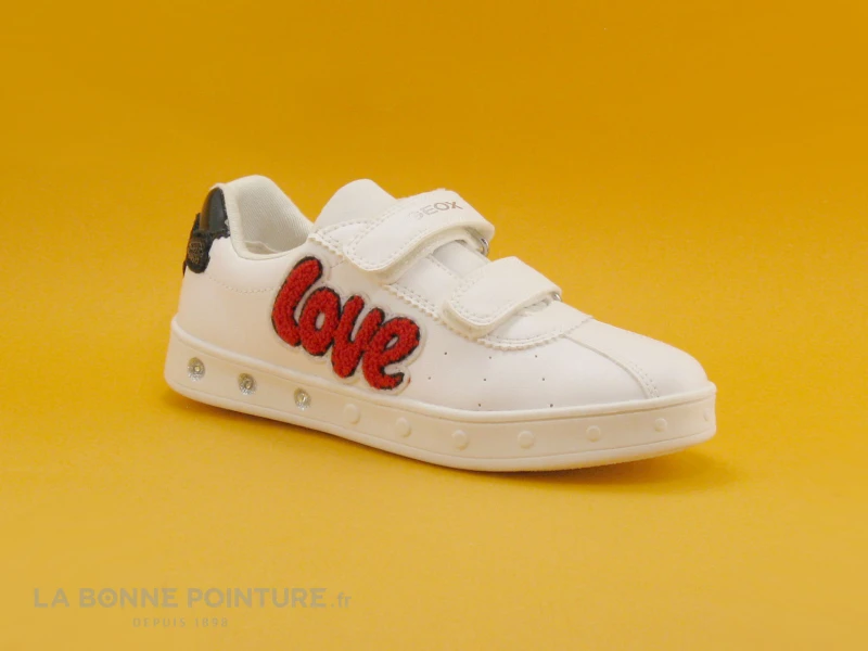 Geox SKYLIN J928WC - White Red - Love - Sneakers Fille 5 Geox SKYLIN J928WC - White Red - Love - Sneakers Fille â Image 5
