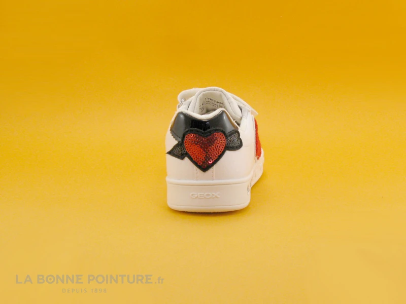 Geox SKYLIN J928WC - White Red - Love - Sneakers Fille 4 Geox SKYLIN J928WC - White Red - Love - Sneakers Fille â Image 4