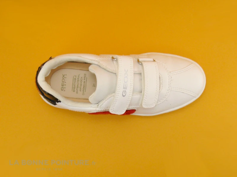 Geox SKYLIN J928WC - White Red - Love - Sneakers Fille 6 Geox SKYLIN J928WC - White Red - Love - Sneakers Fille â Image 6