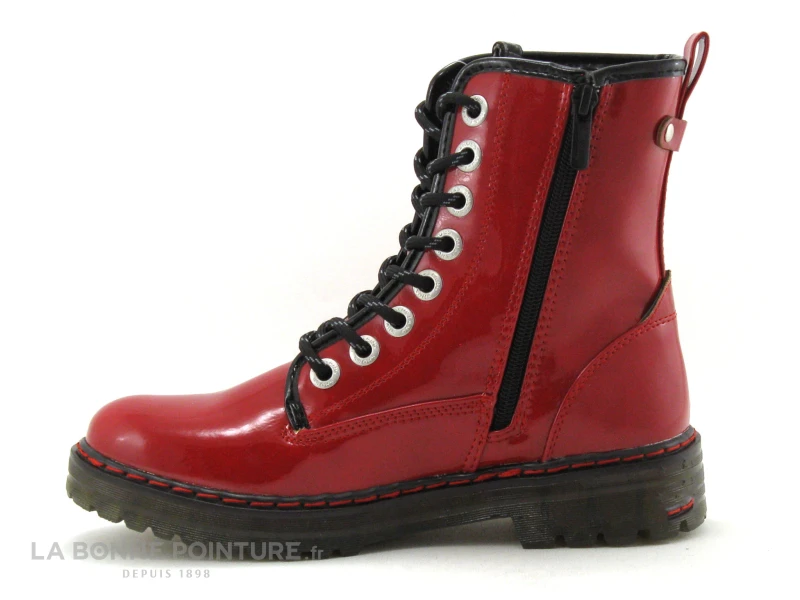Mustang 1235-503-5 Bottines Vernies Rouge Lacets 3 Mustang 1235-503-5 Bottines Vernies Rouge Lacets – Image 3