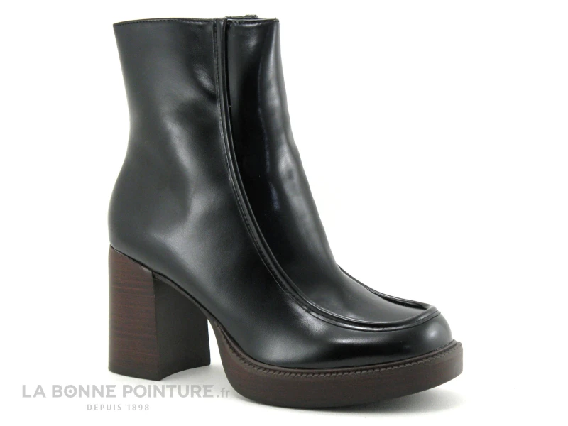 Tamaris 1-25318-29 Black - Bottine Noire - Talon Haut Epais 1 Tamaris 1-25318-29 Black - Bottine Noire - Talon Haut Epais