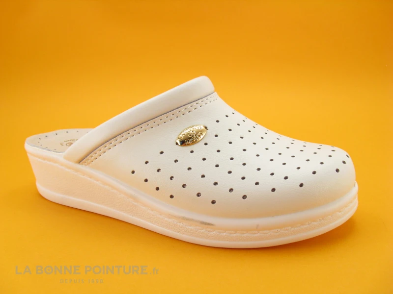 SANITAL LIGHT Sabot Perforé Cuir Blanc 1350 1 SANITAL LIGHT Sabot Perforé Cuir Blanc 1350