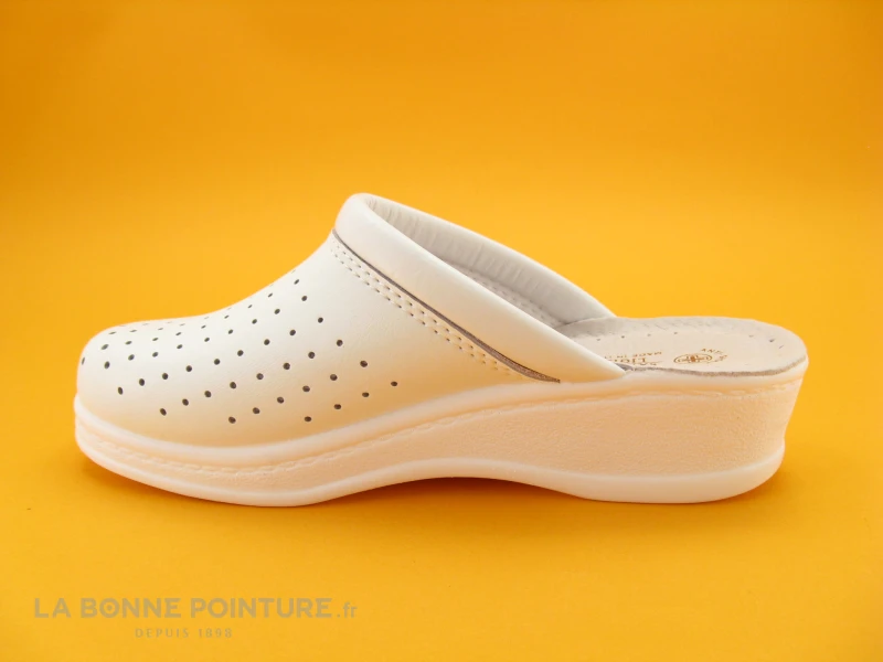 SANITAL LIGHT Sabot Perforé Cuir Blanc 1350 3 SANITAL LIGHT Sabot Perforé Cuir Blanc 1350 – Image 3