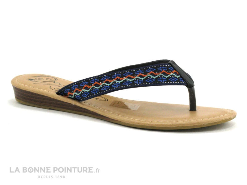 Metty KLORA Noir - Ethnic - Broderies - Tong Femme 1 Metty KLORA Noir - Ethnic - Broderies - Tong Femme