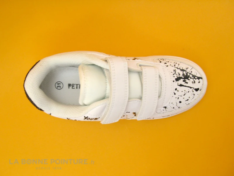 Petit Genie ES4075J Blanc - Tachetee Noir Et Jaune - Basket Velcro Fille 6 Petit Genie ES4075J Blanc - Tachetee Noir Et Jaune - Basket Velcro Fille – Image 6