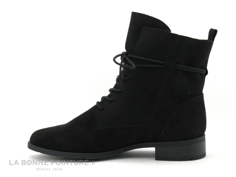 Marco Tozzi 2-25112-27 Black - Bottine Lacet En Velours Noir 3 Marco Tozzi 2-25112-27 Black - Bottine Lacet En Velours Noir â Image 3