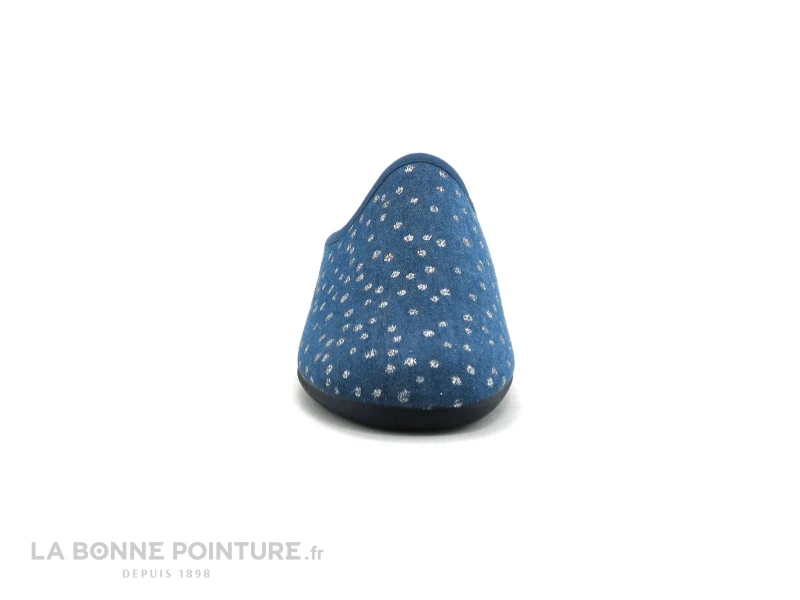 Semelflex COLETTE - Bleu Jeans - Pois Argent - Pantoufle Mule Femme 2 Semelflex COLETTE - Bleu Jeans - Pois Argent - Pantoufle Mule Femme â Image 2