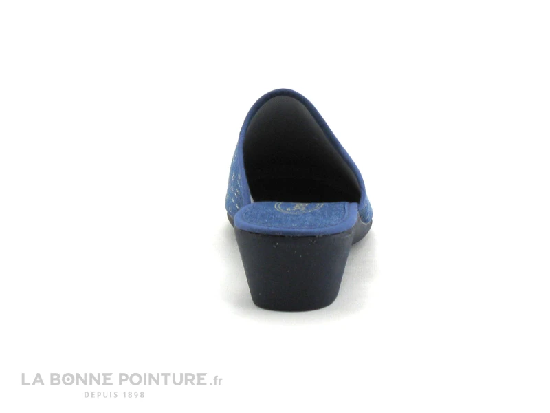 Semelflex COLETTE - Bleu Jeans - Pois Argent - Pantoufle Mule Femme 4 Semelflex COLETTE - Bleu Jeans - Pois Argent - Pantoufle Mule Femme â Image 4