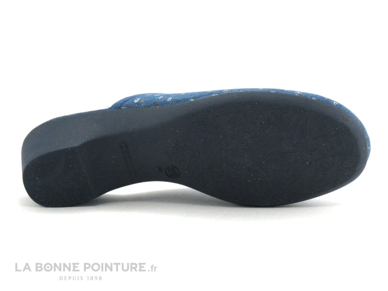 Semelflex COLETTE - Bleu Jeans - Pois Argent - Pantoufle Mule Femme 7 Semelflex COLETTE - Bleu Jeans - Pois Argent - Pantoufle Mule Femme â Image 7