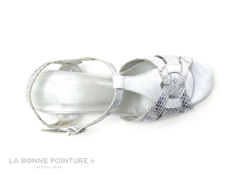 Pedi Girl BAO Blanc Argent - Nu-pieds Talon 6 Pedi Girl BAO Blanc Argent - Nu-pieds Talon â Image 6