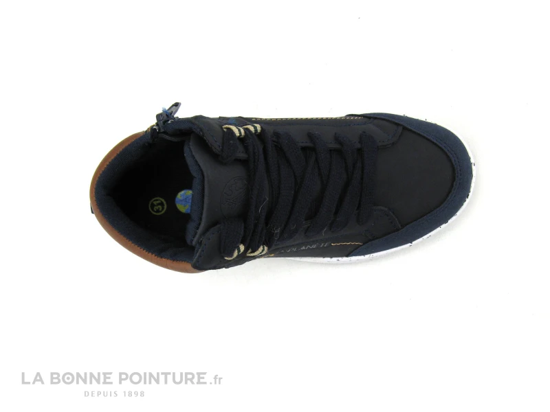 Alma Planete ECKOS - Lacet Et Zip - Marine Camel - Basket Montante GARCON 6 Alma Planete ECKOS - Lacet Et Zip - Marine Camel - Basket Montante GARCON â Image 6
