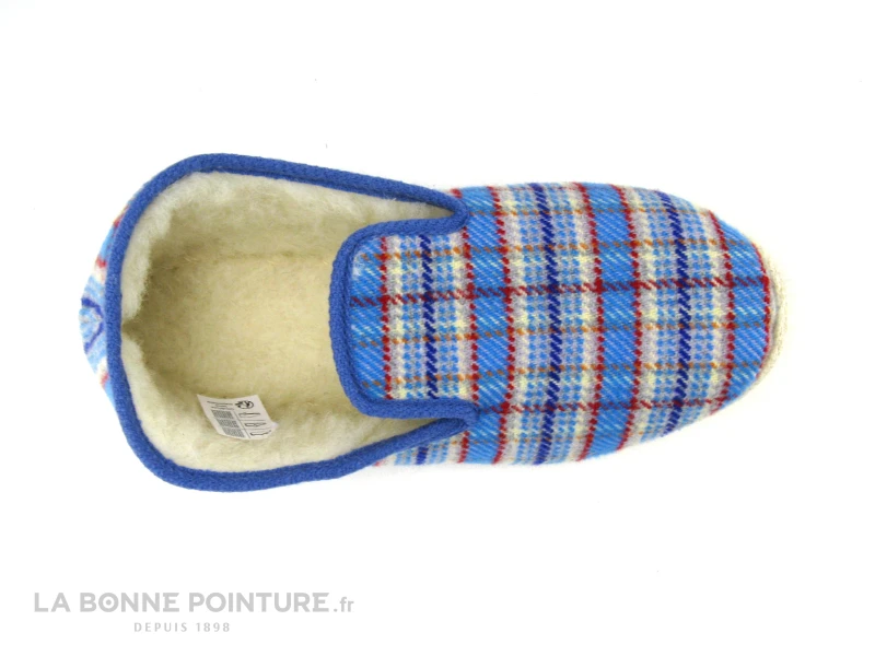 Rondinaud TRADITION F Bleu Ecossais - Charentaise Semelle Feutre 3 Rondinaud TRADITION F Bleu Ecossais - Charentaise Semelle Feutre – Image 3