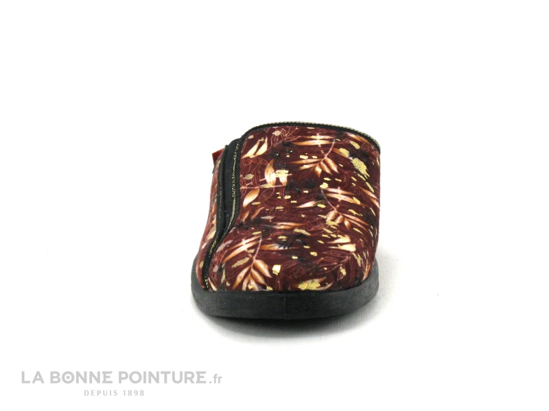 Fargeot ZABOU Bordeaux - Feuillage - Pantoufle Mule Femme 2 Fargeot ZABOU Bordeaux - Feuillage - Pantoufle Mule Femme – Image 2