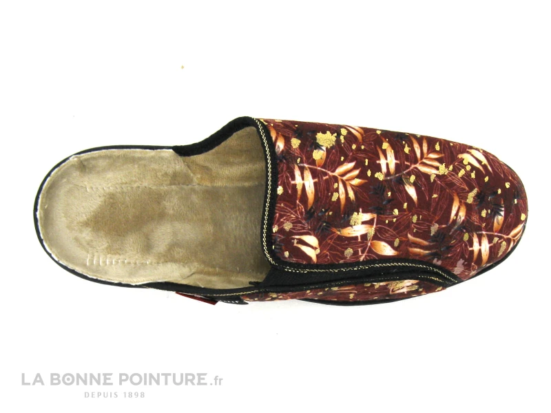 Fargeot ZABOU Bordeaux - Feuillage - Pantoufle Mule Femme 4 Fargeot ZABOU Bordeaux - Feuillage - Pantoufle Mule Femme – Image 4