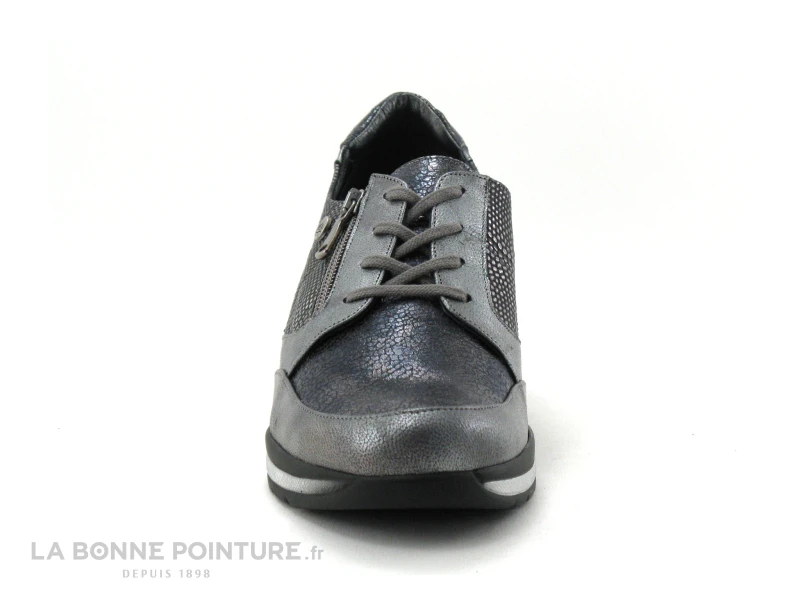 Inea LUTIN - Reptile Gris Noir - Chaussure Basse Compensee 2 Inea LUTIN - Reptile Gris Noir - Chaussure Basse Compensee â Image 2