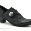Geo Reino CESITA Fripe Noir - Escarpin Petit Talon - Bride Velcro