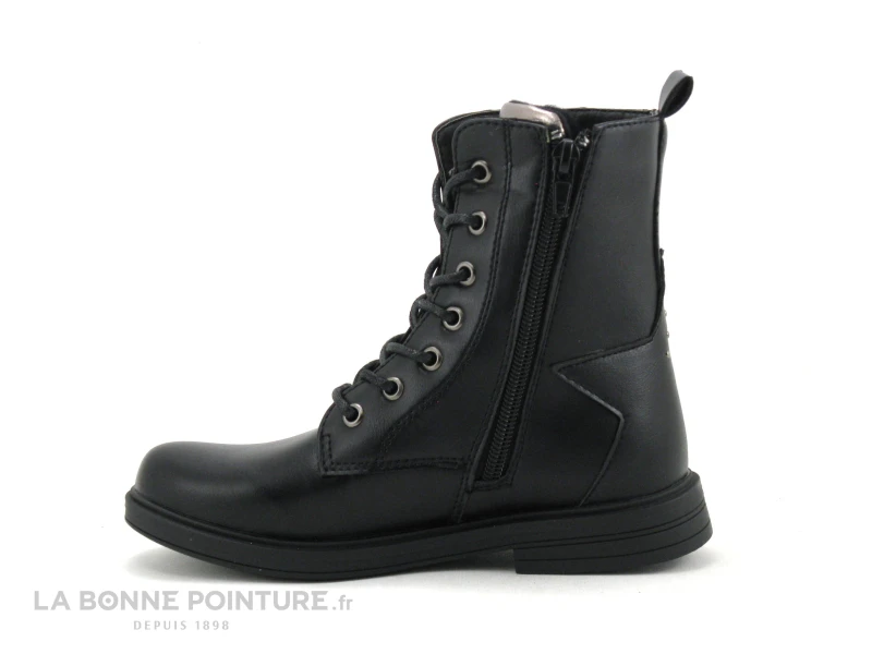 3 Pommes ATTAQUE Noir - Bottine Lacet Fille Avec Zip 3 3 Pommes ATTAQUE Noir - Bottine Lacet Fille Avec Zip – Image 3